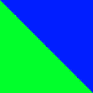 Azul elétrico / verde ácido