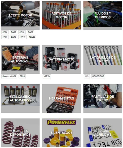 Principais categorias de nossa Web Autorocam.com