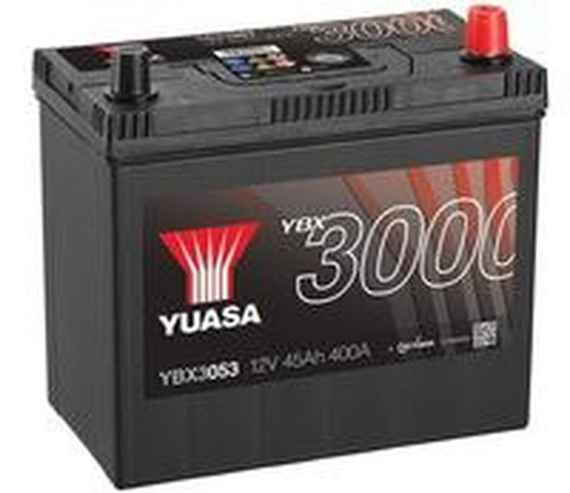 Bateria YUASA para veículo asiático 45ah + 238x129x223 direito