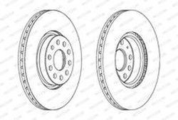 Conjunto de discos de freio dianteiro Ferodo 312mm