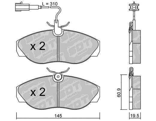 Plaquettes de frein SDT FDHP 1050 2143001