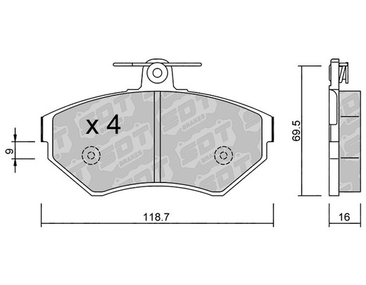 Plaquettes de frein SDT FDHP 1050 2175701