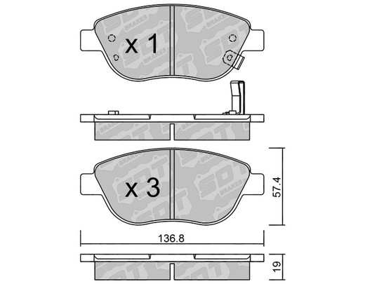 Plaquettes de frein SDT FDHP 1050 2180002