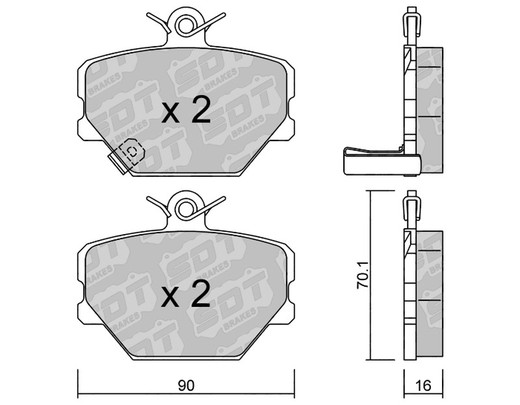 Plaquettes de frein SDT FDHP 1050 2180100