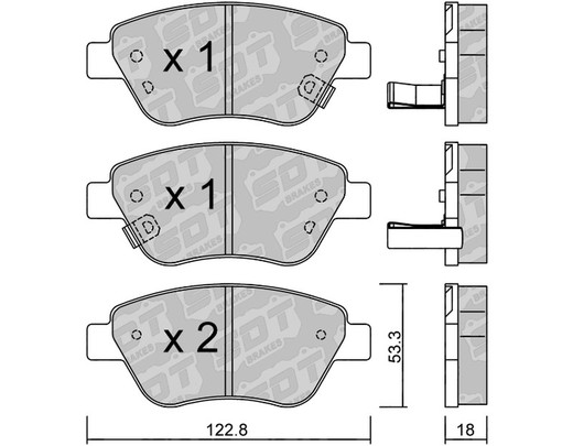 Plaquettes de frein SDT FDHP 1050 2180403