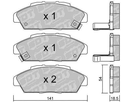 Plaquettes de frein SDT FDHP 1050 2183100