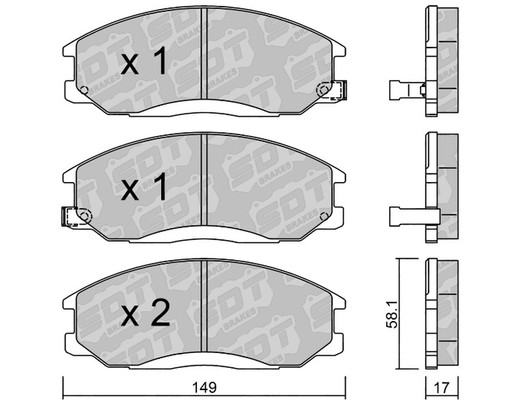 Plaquettes de frein SDT FDHP 1050 2183300
