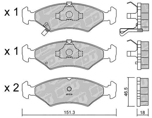 Plaquettes de frein SDT FDHP 1050 2184700