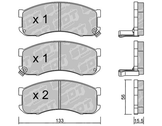 Plaquettes de frein SDT FDHP 1050 2186700