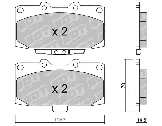 Pastilhas de freio SDT FDHP 1050 2188800