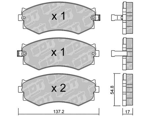 Pastilhas de freio SDT FDHP 1050 2188900