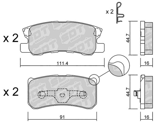 Plaquettes de frein SDT FDHP 1050 2189001