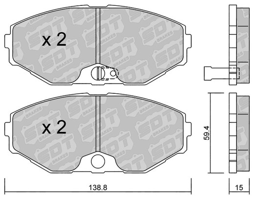 Pastilhas de freio SDT FDHP 1050 2189200