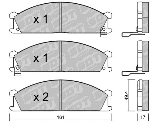 Pastilhas de freio SDT FDHP 1050 2189400