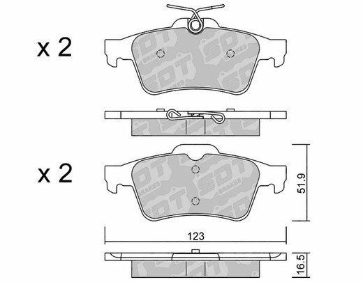 SDT FDHP 1050 2189801 pastilhas de freio