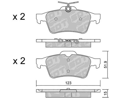 Pastilhas de freio SDT FDHP 1050 2189803