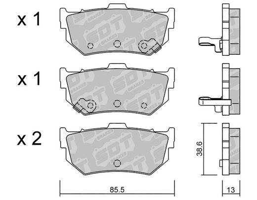 Pastilhas de freio SDT FDHP 1050 2196600