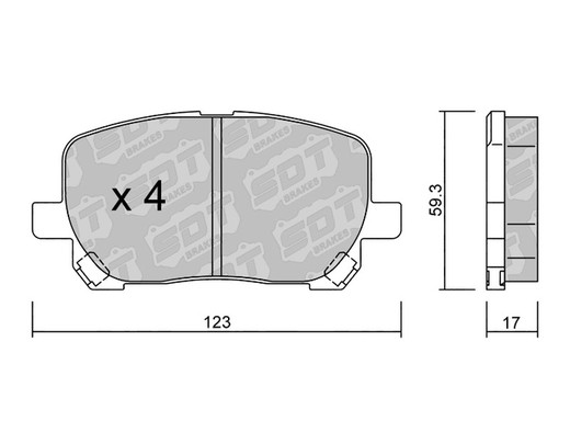 Plaquettes de frein SDT FDHP 1050 2196700