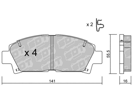 Pastillas de freno SDT FDHP 1050 2196800