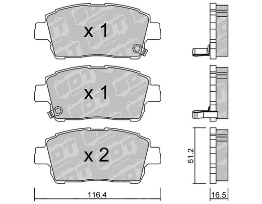 Plaquettes de frein SDT FDHP 1050 2197000