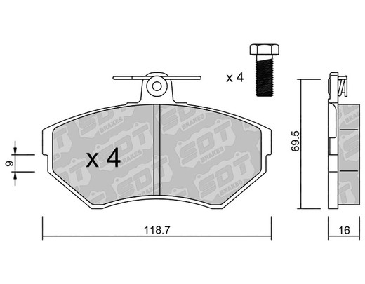 Plaquettes de frein SDT RR1080 2575701RR