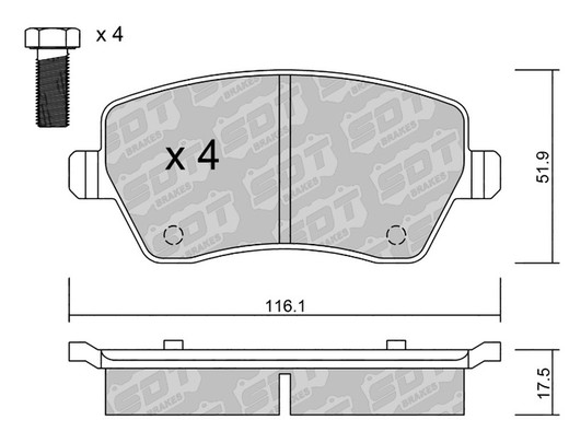 Pastillas de freno SDT RT1066 2502000RT