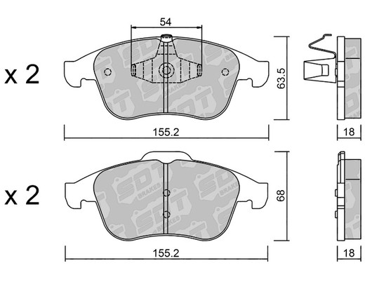 Plaquettes de frein SDT RT1066 2595301RT