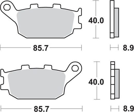Plaquettes de frein arrière SBS Sinter R6R