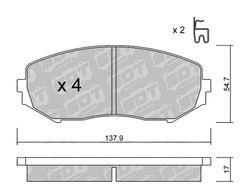 Pastillas de freno SDT FDHP 1050 2127000
