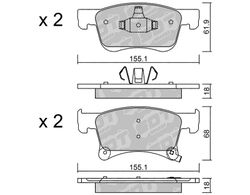 Pastillas de freno SDT FDHP 1050 2152200