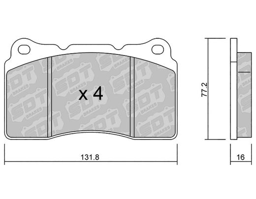 SDT RR1080 pastilhas de freio 2544400RR